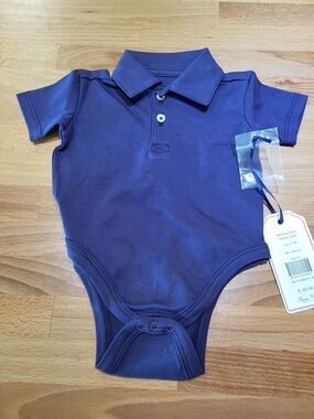 Nwt Baby Boys Size 0-3 Months Classic Prep Hayes Deep Navy Polo Bodysuit